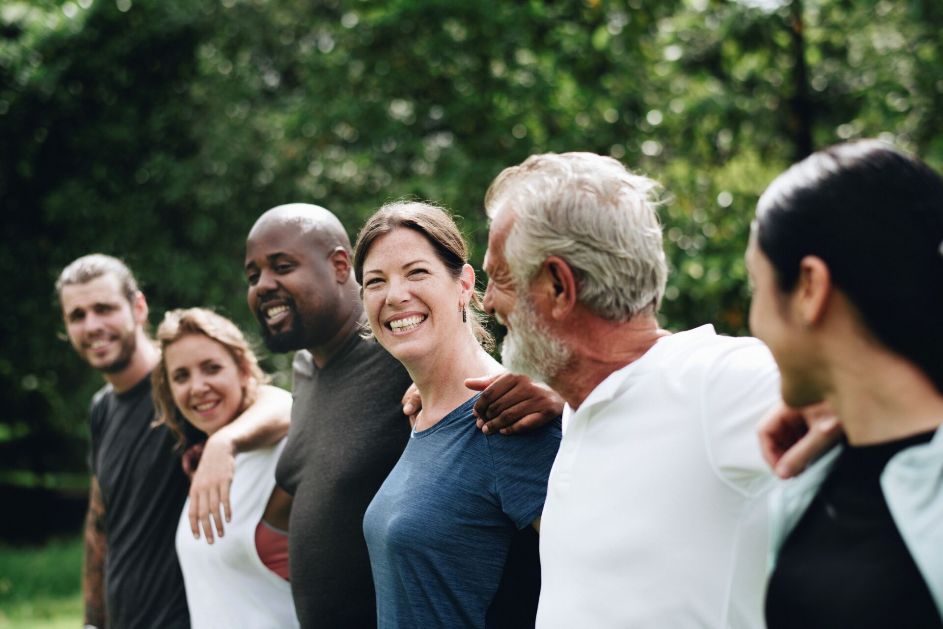 Group of people smiling